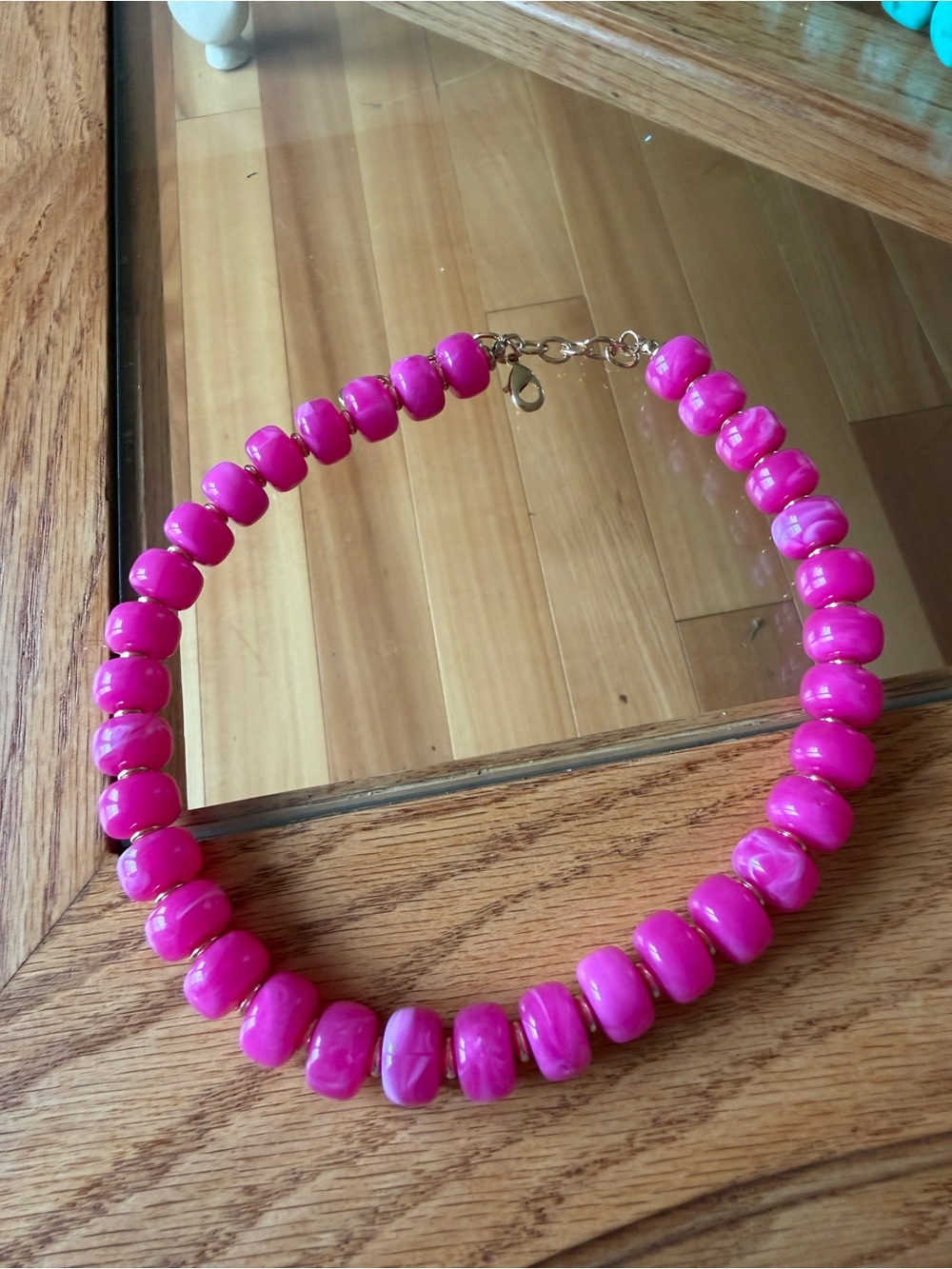 Hot Pink Beaded Statement Necklace - Women Jewelry